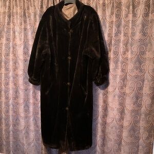 Reversible Chocolate Faux Fur Coat